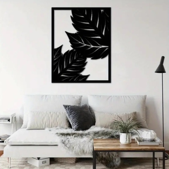Black Leaf Wall Art Decor - Picture 5 of 5